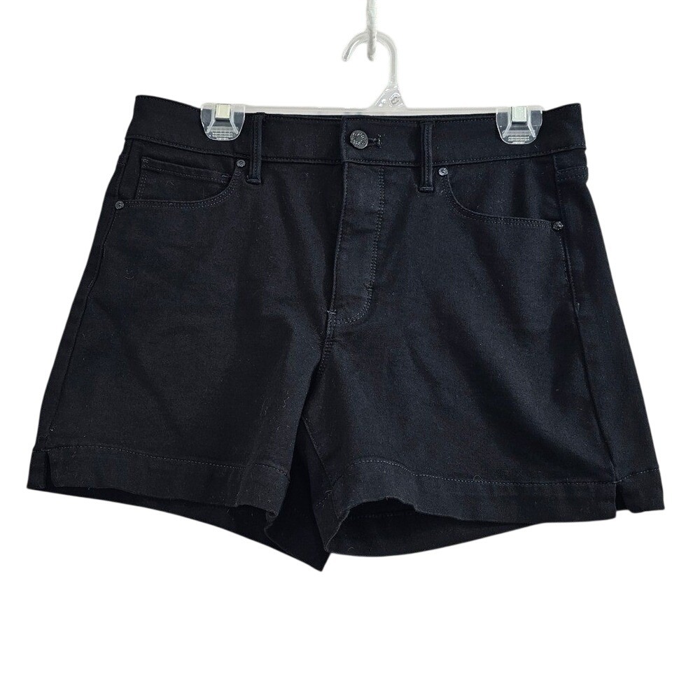 White House Black Market Shorts Womens 8 Black Solid High Rise Sculpt 5 Inch EUC
